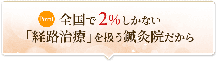全国で2%しかない経路治療を扱う鍼灸院